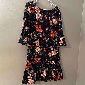 Eliza J Navy Floral Dress